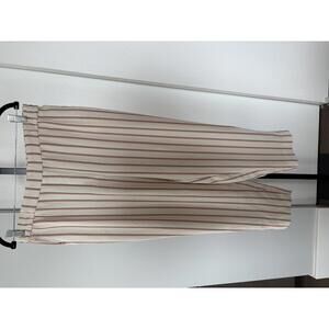 Anthropologie Cream Striped Essential Pants M